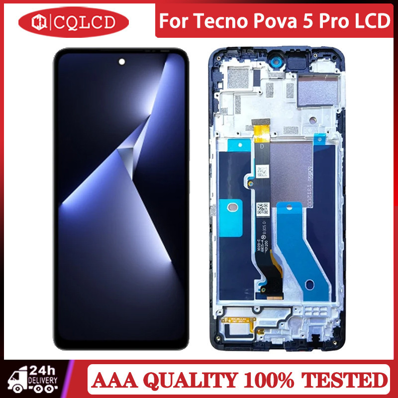 แผงหน้าจอสัมผัสดิจิทัล LCD พร้อมกรอบ สําหรับ Tecno Pova 5 Pro LH8n