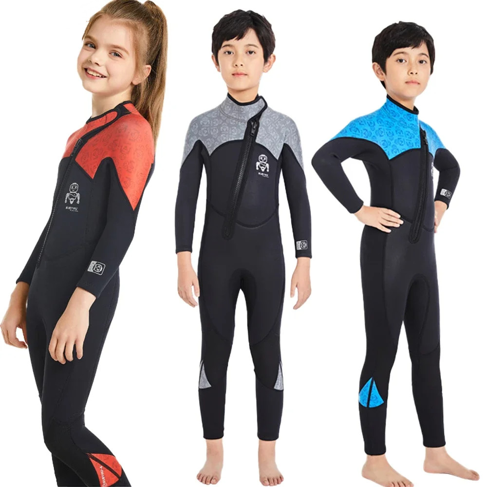 [Legend7] ชุดว่ายน้ําวันพีช ผ้านีโอพรีน มีซิปด้านหน้า 2.5 มม. ให้ความอบอุ่น แฟชั่นฤดูหนาว สําหรับเด็กผู้ชาย และเด็กผู้หญิง