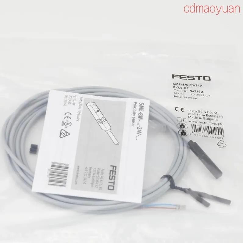 Festo สวิตช์แม่เหล็ก SME-8M-DS-24V-K-2.5-7.5-OE 543862 543872 543876 Sme-10-sl-led-24