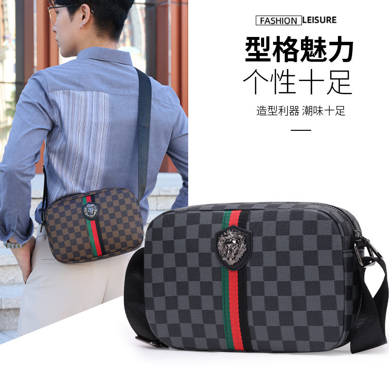 [OKmalls] เวอร์ชั่นเกาหลี Water-Repellent Leather Bag Men Large-capament Cross-Body Bag Side Backpac