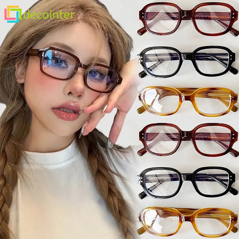 แว่นตา กรอบสี่เหลี่ยม สีพื้น สไตล์วินเทจ - แฟชั่น ป้องกันแสงสีฟ้า - แว่นตาตกแต่ง ที่สวยงาม น้ําหนักเบา