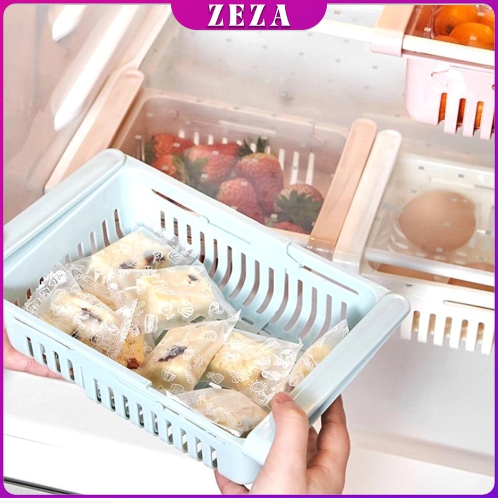 ZEZA ลิ้นชักตู้เย็น ลิ้นชักเพิ่มที่เก็บของในตู้เย็น ปรับขนาดได้ ลิ้นชักอเนกประสงค์ เพิ่มพื้นที่ในการจัดเก็บของ