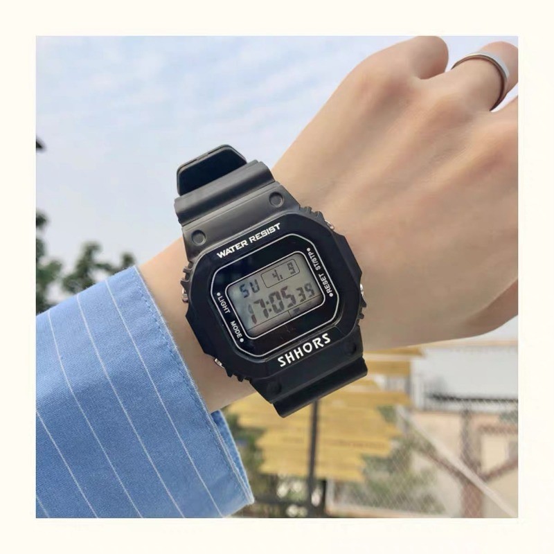 ไม่มีเพศ INS นาฬิกายูนิคอร์นเวอร์ชั่นเกาหลีกีฬานาฬิกาอิเล็กทรอนิกส์ส่องสว่างกันน้ำโครโนกราฟนักเรียนนาฬิกาอิเล็กทรอนิกส์