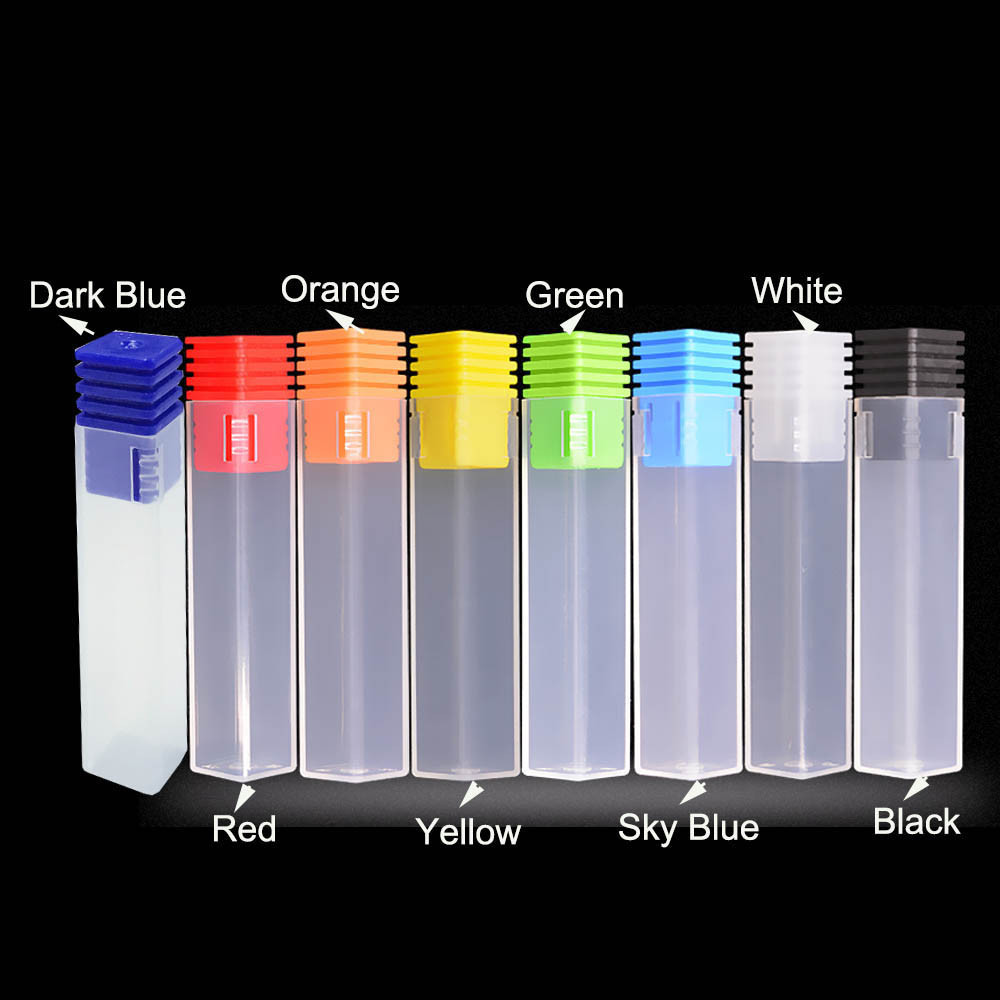 กล่องพลาสติกใส CNC ทรงสี่เหลี่ยม 3-8 มม. สีแดง สีเขียว สีเหลือง สีฟ้า 10 ชิ้น ต่อชุด