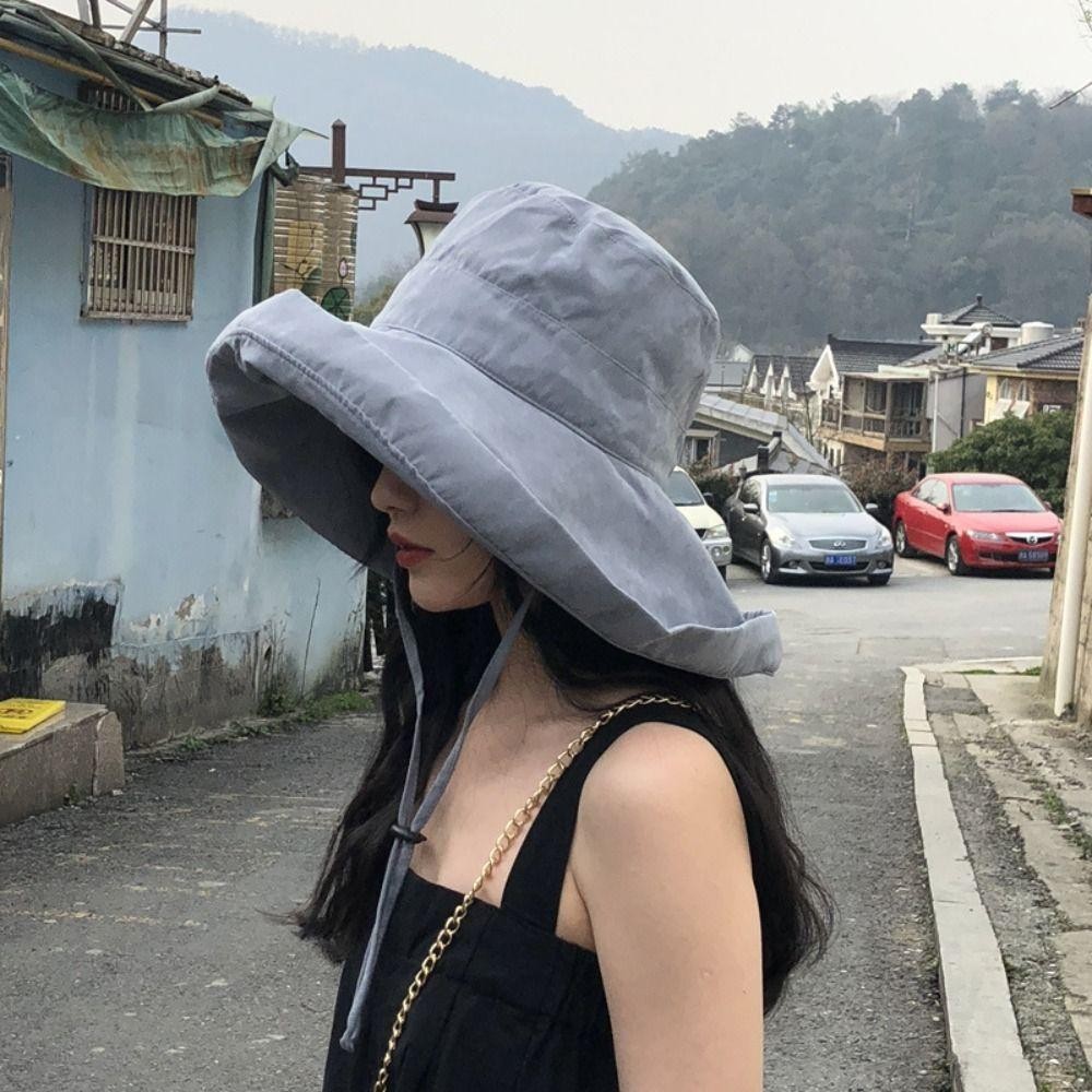 Kugigi หมวกบักเก็ต หมวกชายหาด ปีกกว้าง แบบพกพา ฤดูใบไม้ผลิ ฤดูร้อน พับได้ ป้องกันรังสียูวี กันแดด หมวกผู้หญิง ผู้ชาย - รูปที่ 2