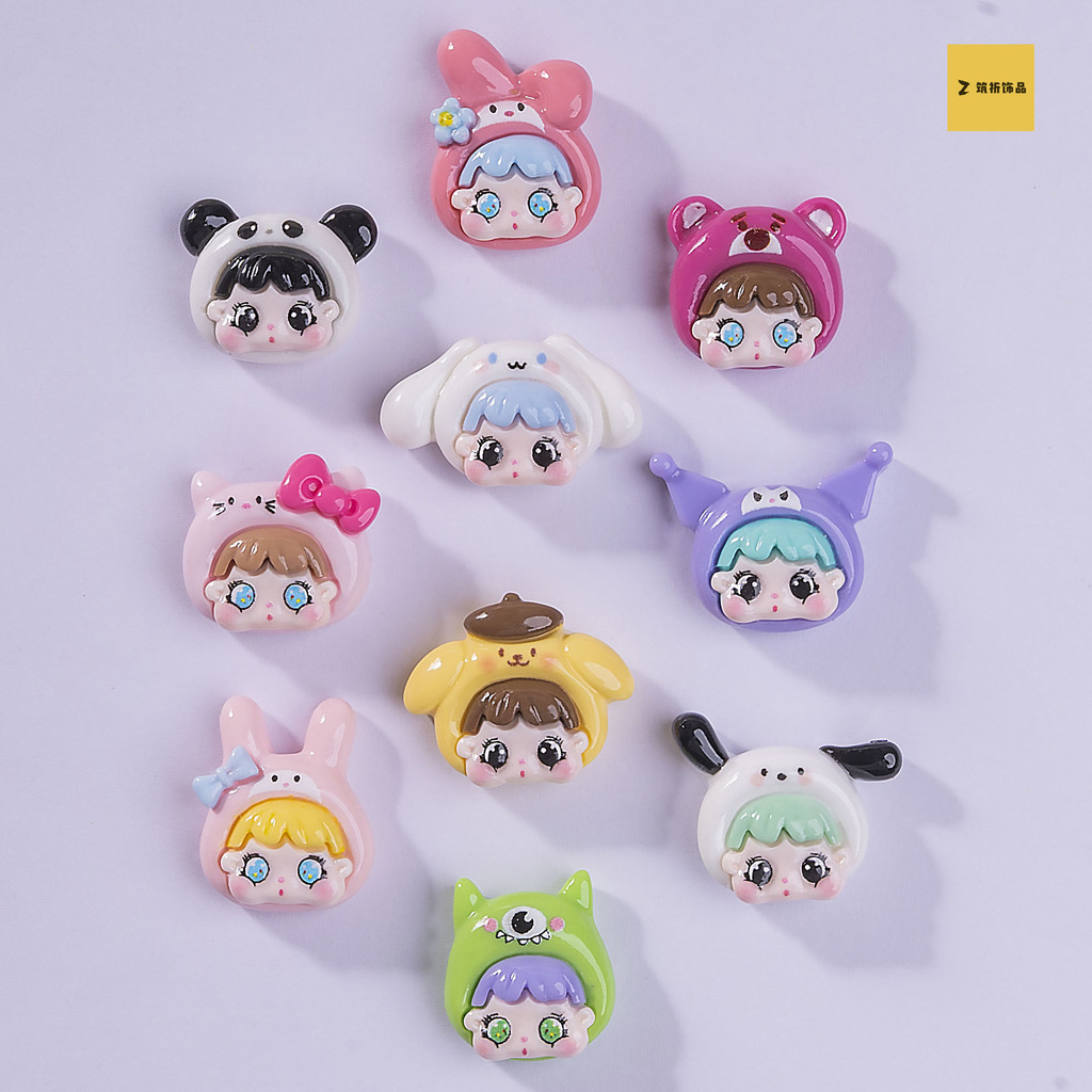 [3 #] กิ๊บติดผมเรซิ่น รูปสัตว์น่ารัก DIY อุปกรณ์เสริม สําหรับเด็กผู้หญิง