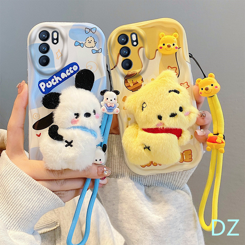 เคส Oppo A16 A16K กรณีโทรศัพท์มือถือ ตุ๊กตาน่ารัก สร้อยข้อมือ TYMR