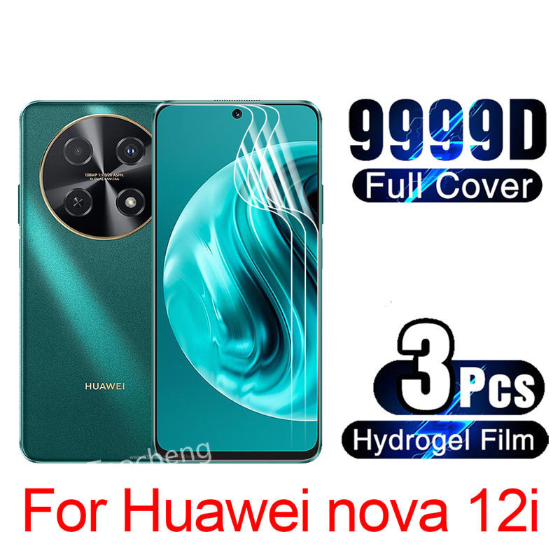 ฟิล์มไฮโดรเจลนิ่ม แบบใส กันรอยหน้าจอ สําหรับ Huawei nova 12i Huaweinova12i 4G 2024 3 ชิ้น