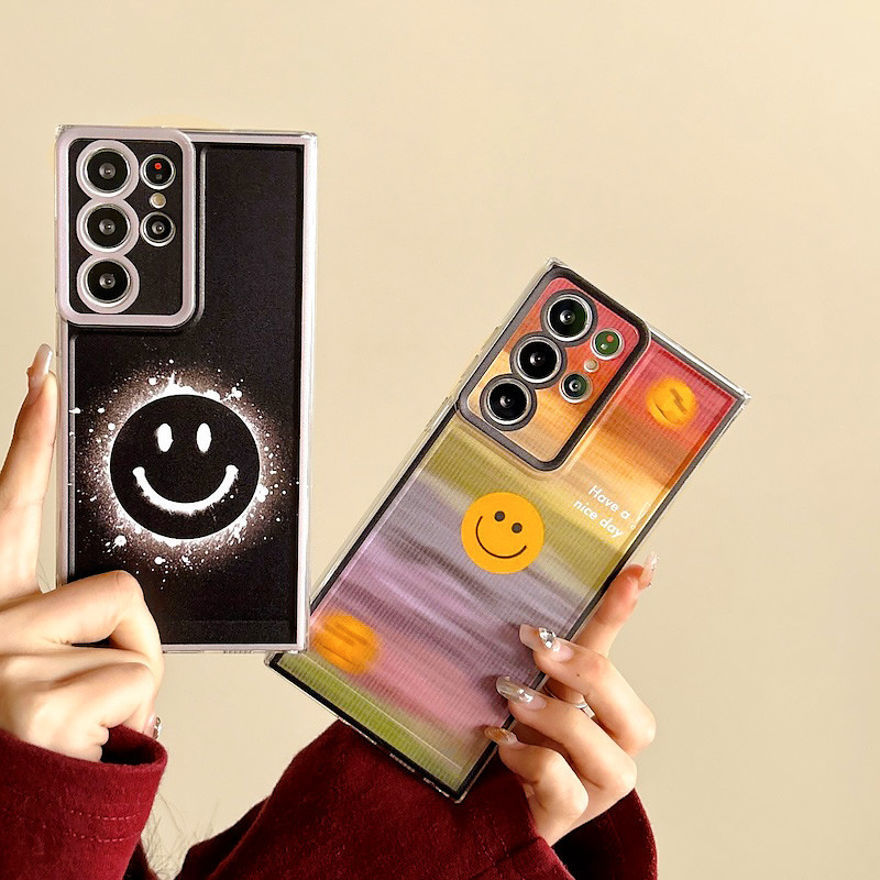 SAMSUNG ตลกrainbow Smileเคสโทรศัพท์สําหรับSamsung S24 FE Ultra S23 S21 S20 FE S22 S24 S10 Plus Ultra A14 A24 A34 A54 A05s A15 A25 A35 A55 5G Soft Clearกรณีกันกระแทกปกหลัง