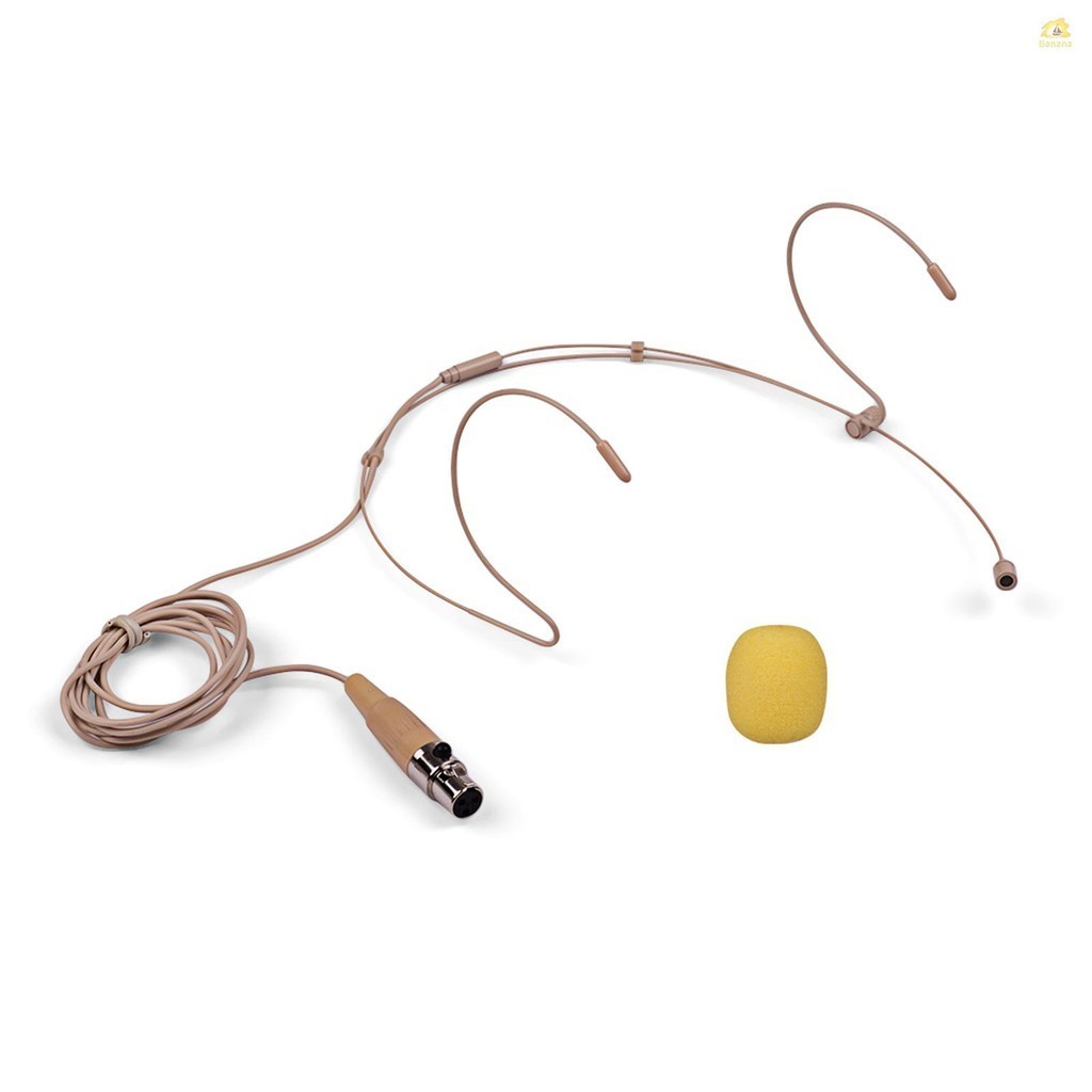ชุดหูฟังไมโครโฟนคอนเดนเซอร์ น้ําหนักเบา ปลั๊ก XLR 4-pin สําหรับเครื่องส่งสัญญาณไร้สาย