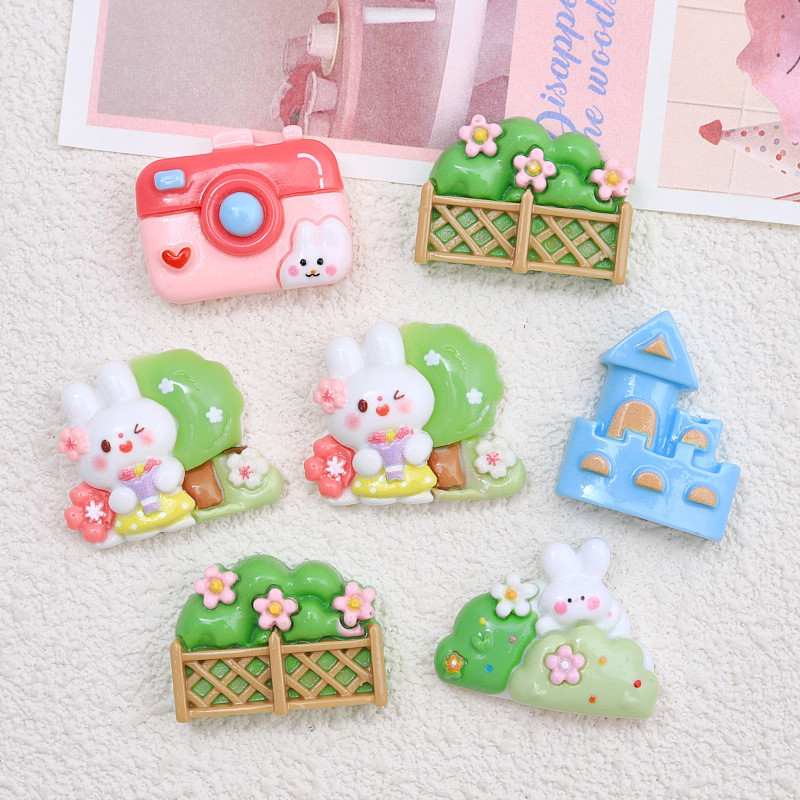 เครื่องประดับ กิ๊บติดผมเรซิ่น ลายการ์ตูนกระต่ายน่ารัก แบบสร้างสรรค์ diy