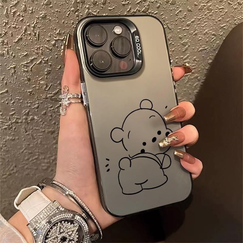 แกล้งเล่นน่ารักวินนี่เดอะพูห์เคสโทรศัพท์เข้ากันได้สําหรับiphone 15 13 14 12 11 Promax 7/8plus Xs/xr/xsmaxเคสโทรศัพท์TPUพร้อมกรอบรูขนาดใหญ่ดูดซับแรงกระแทก