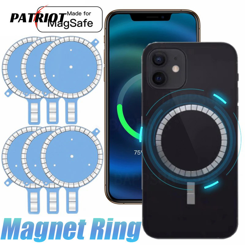 แหวนโลหะแม่เหล็ก เข้ากันได้กับ Magsafe - บางเฉียบ, มีกาวในตัว, สากล - เข้ากันได้กับ iPhone 15/14/13/12 - สติกเกอร์เหล็กชาร์จไร้สาย