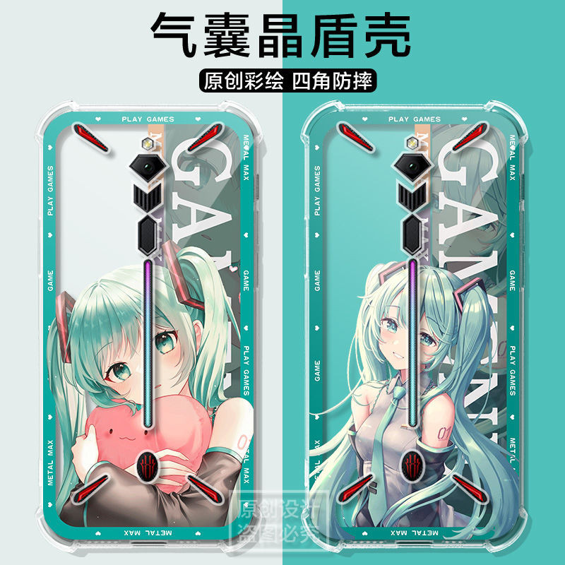 อะนิเมะการ์ตูนH Atsune Miku INSรุ่นถุงลมนิรภัยโทรศัพท์มือถือสําหรับNubia Red Magic 3 3s Mars 5 5G 6 