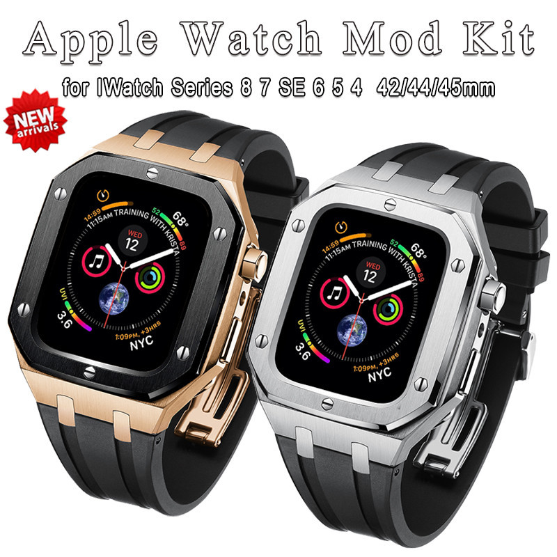 สายนาฬิกาข้อมือ สายยางโลหะ 316L สําหรับ Apple Watch 45 มม. 44 มม. 42 มม. IWatch Series 9 8 7 6 SE 5 4 3 2