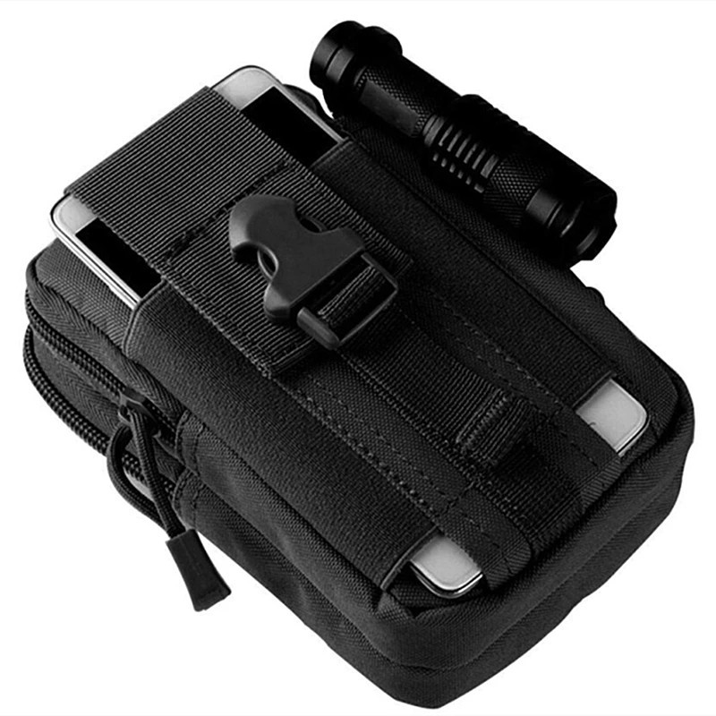 Tactical Belt Waist bag ผู้ชายกระเป๋านุ่มยุทธวิธีเข็มขัดเอวถุงเล็กทหารเอวกระเป๋าวิ่งกระเป๋าตั้งแคมป์เดินทางนุ่มกลับ