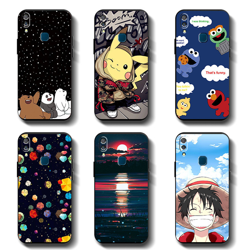 Anticrack เคสนิ่ม สําหรับ VIVO Y11 1906 ป้องกันเต็มรูปแบบ ซิลิโคน สีดํา TPU เคสโทรศัพท์ยาง