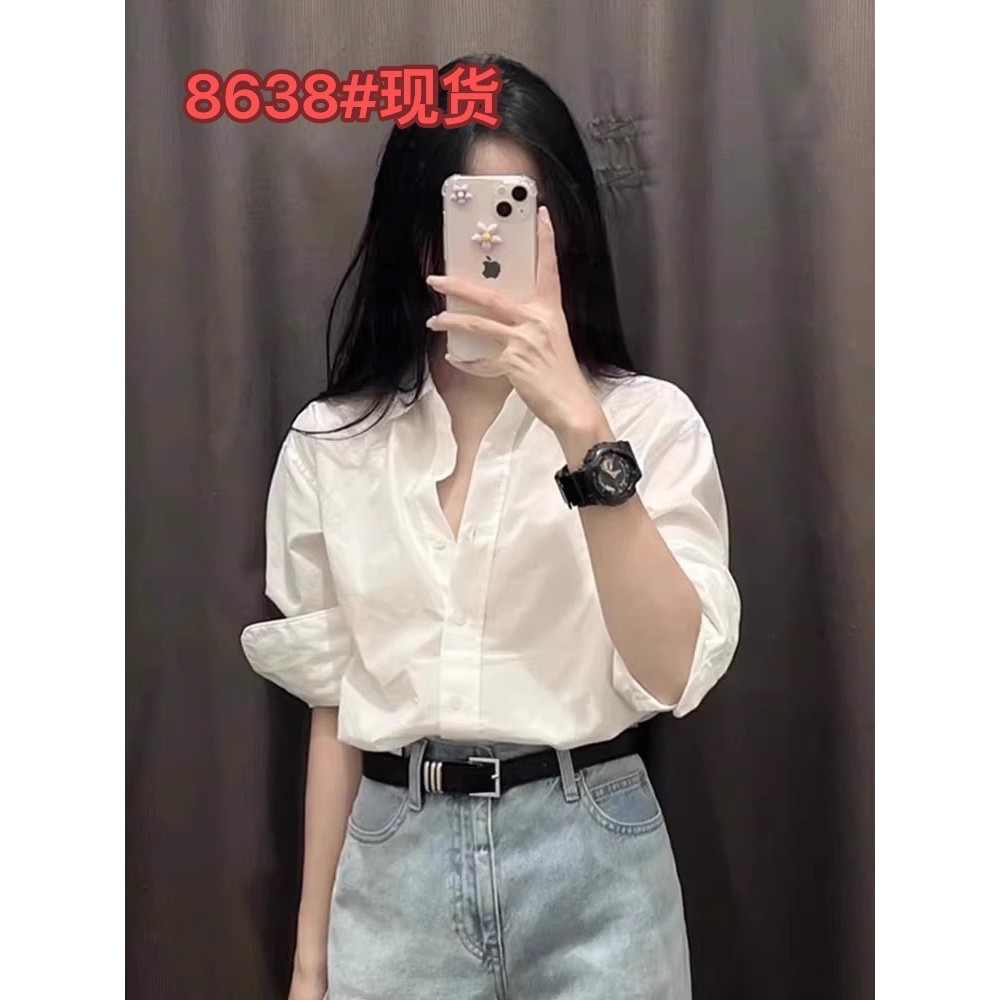 ชุดเสื้อเชิ้ตสีขาวสไตล์ฝรั่งเศสสำหรับผู้หญิง ฤดูใบไม้ผลิและฤดูใบไม้ร่วง ขนาดเล็ก เสื้อแขนยาวหลวม ชุดชั้นใน สำหรับการเดินทางแบบมืออาชีพ ต้องมี MGLC