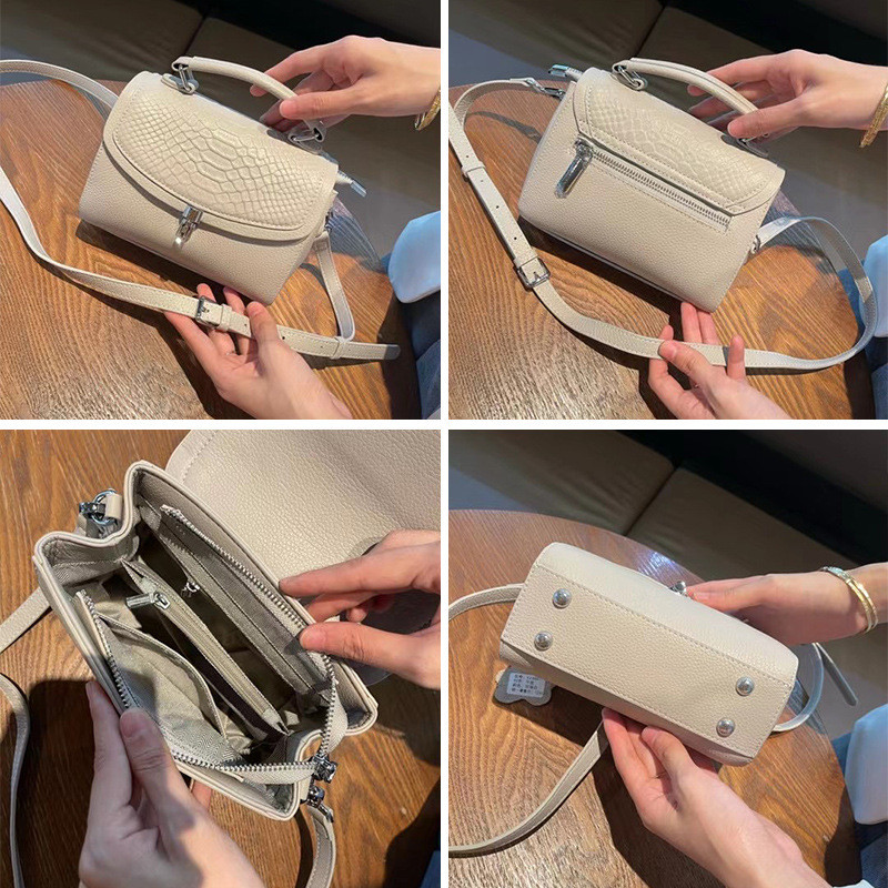 Simple Classy ของแท้หนังสี่เหลี่ยมเล็กกระเป๋าสะพาย Messenger กระเป๋าถือ FJSQ4