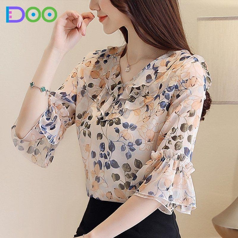 เสื้อแขนสั้นลายดอกไม้เสื้อโจ๊กเกอร์แฟชั่นใหม่ thumbnail 5