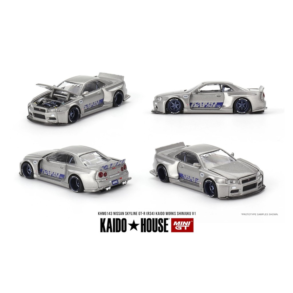 MINI GT No.143 Nissan Skyline GT-R (R34) Kaido Works SHINJUKU V1 KHMG143