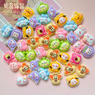 [100ในสต็อก] เครื่องประดับเรซินหัวซานริโอเงา DIY ครีมเจลเคสโทรศัพท์กิ๊บติดผมรองเท้าหลุมอุปกรณ์ดิสนีย์
