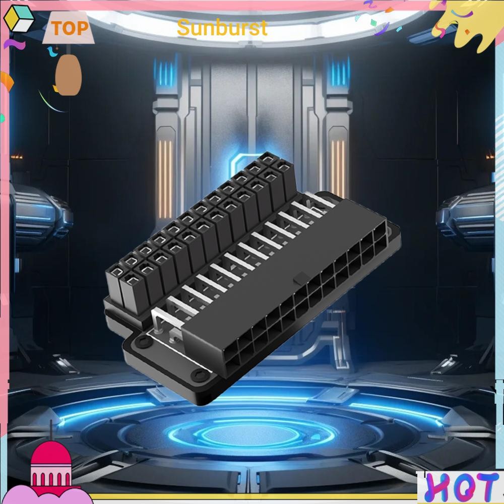Atx 24pin Female to 24pin Male 90 องศา Power Adapter สําหรับสายไฟ [Sunburst11.th]