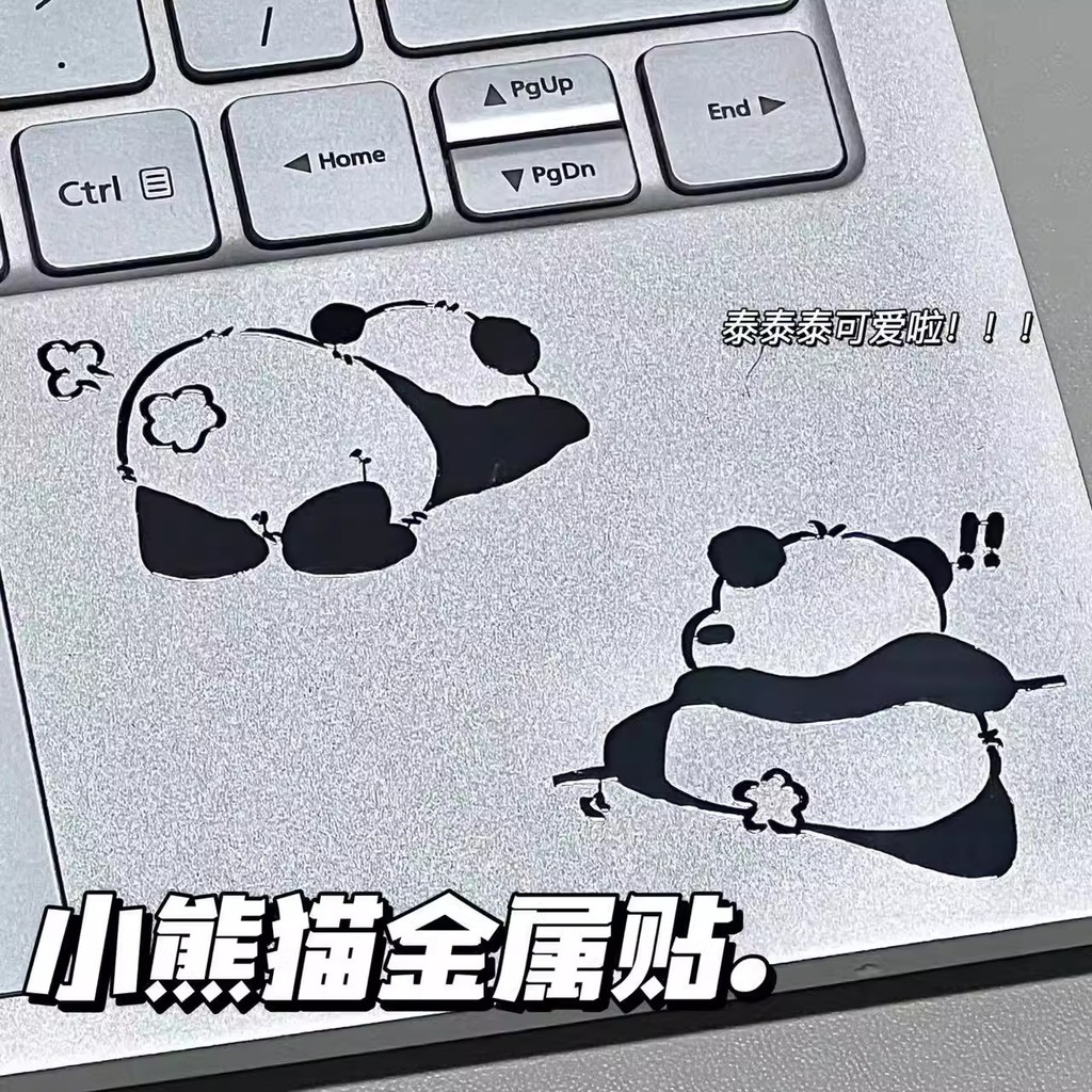 3ง สามมิติน่ารักแพนด้าสติกเกอร์โลหะการ์ตูนสร้างสรรค์สติกเกอร์ตกแต่งกันน้ําระดับไฮเอนด์คอมพิวเตอร์โทรศัพท์มือถือ