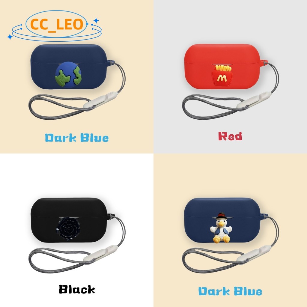 For Technics EAH-AZ100 Case Cartoon Lanyard Pendant Silicone Soft Case Suitable for Panasonic Techni