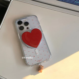 สไตล์เกาหลี ins สไตล์ Niche Design Retro Sweet Red Love Bracket kitty จี้ขนาดเล็กเหมาะสําหรับ iphone16pro/15promax Apple 13/14/12/16/AIR เคสโทรศัพท์ 11 เคสป้องกัน 17promax