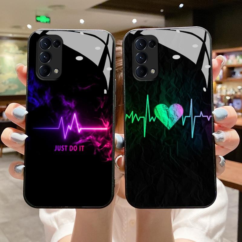 เหมาะสำหรับ OPPO Reno5 4G 5G Reno4 F Lite Reno2 Z Reno3 กรณีโทรศัพท์ที่ดูดีเคส Simple Creative ECG