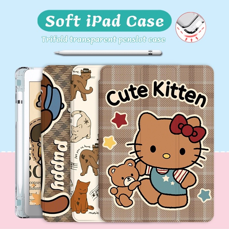 เคส Ipad\ เคสสามพับพร้อมช่องเสียบปากกา gen 9 8 7 Air 11 2024 เคส iPad Air 5 เคส iPad 10 pro 11 นิ้ว 