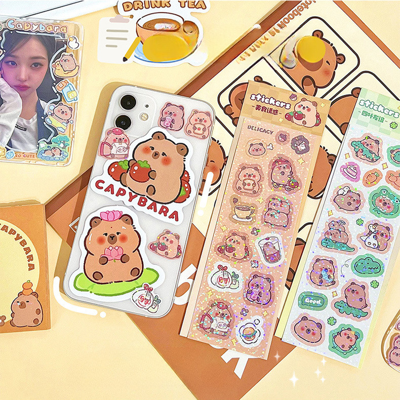 สติกเกอร์การ์ตูนเด็ก DIY คาปิบาร่า   พร้อมส่ง