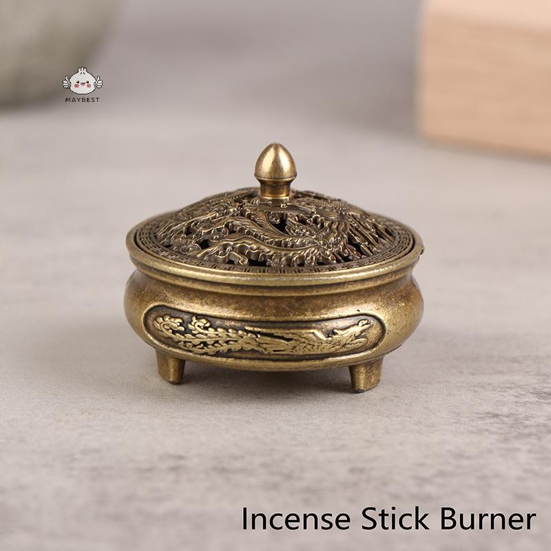 {maybest} พุทธเครื่องครัวกระถางธูป Lotus ธูป Censer โลหะผสมไม้จันทน์ตกแต่งบ้านตกแต่งสํานักงาน {TH}