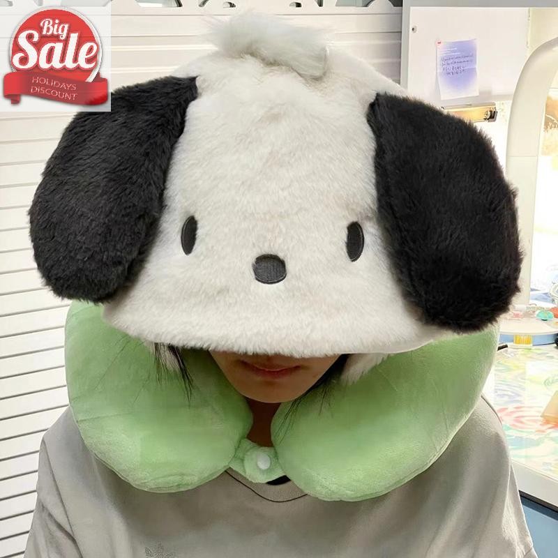 Af Sanrio Kawaii Hooded U-รูป Nap หมอนตุ๊กตาอะนิเมะ Kuromi Hello Kitty My Melody หมอนเดินทางสไตล์ญี่ปุ่นหมอนรองคอ A