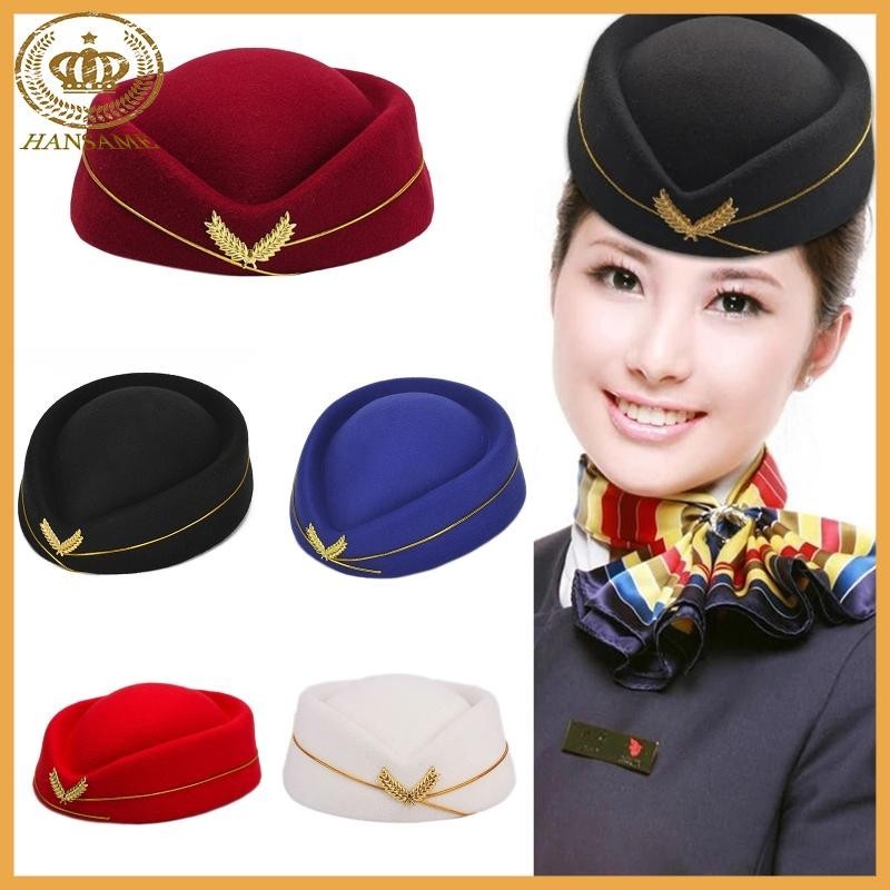 Han หมวกเบเร่ต์ หมวกยูนิฟอร์ม แบบเป็นทางการ แฟชั่นแอร์โฮสเทส สําหรับผู้หญิง - รูปที่ 2