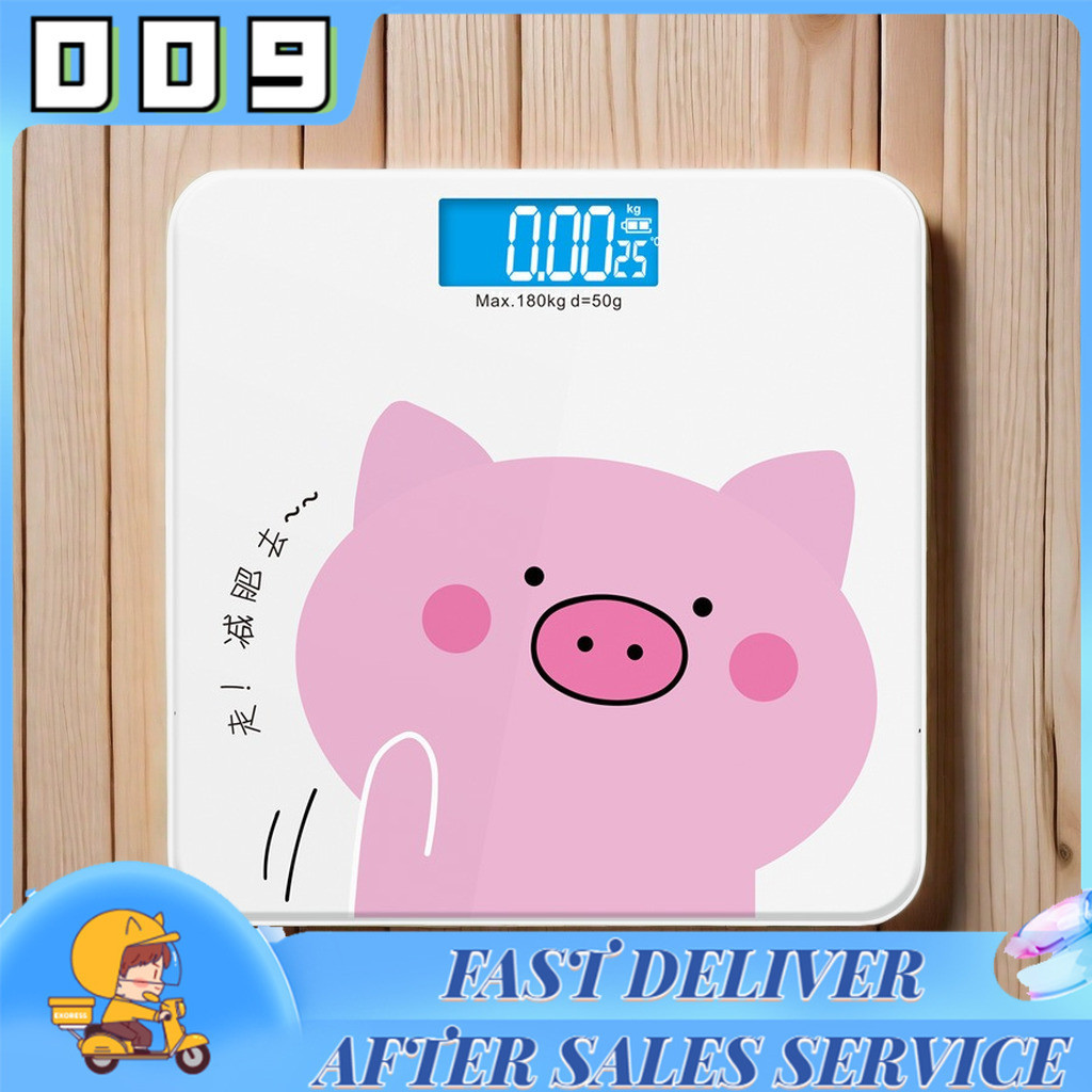 [YTL]พร้อมแบตเตอรี่ Electronic weight personal bathroom scale พร้อมจอ LCD ใหญ่ กระจกเทมเปอร์