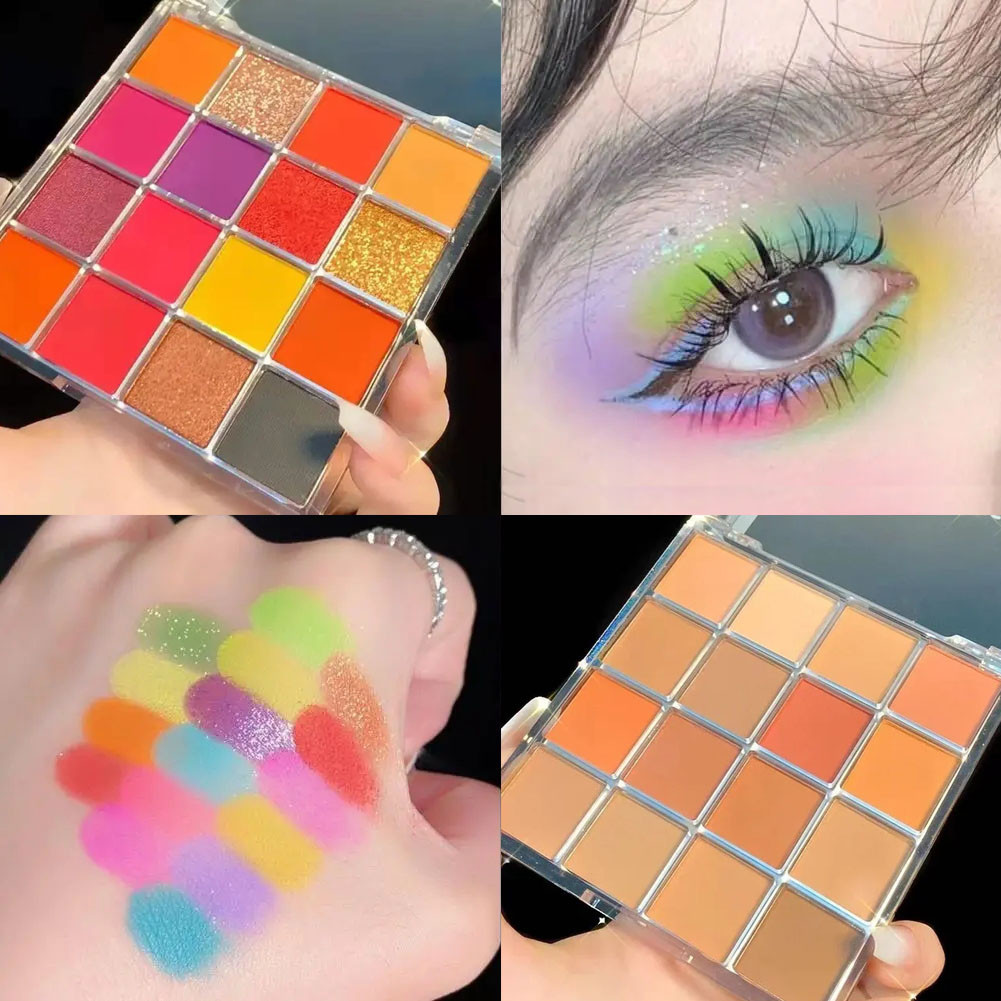 พาเลทอายแชโดว์ ประกายมุก 16 สี ติดทนนาน แบบพกพา