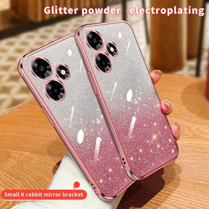 เคส Infinix HOT30 X6831 X6831 Chameleon Shiny Soft Shell พร้อมสติกเกอร์ประกายเคสโทรศัพท์ Electroplat