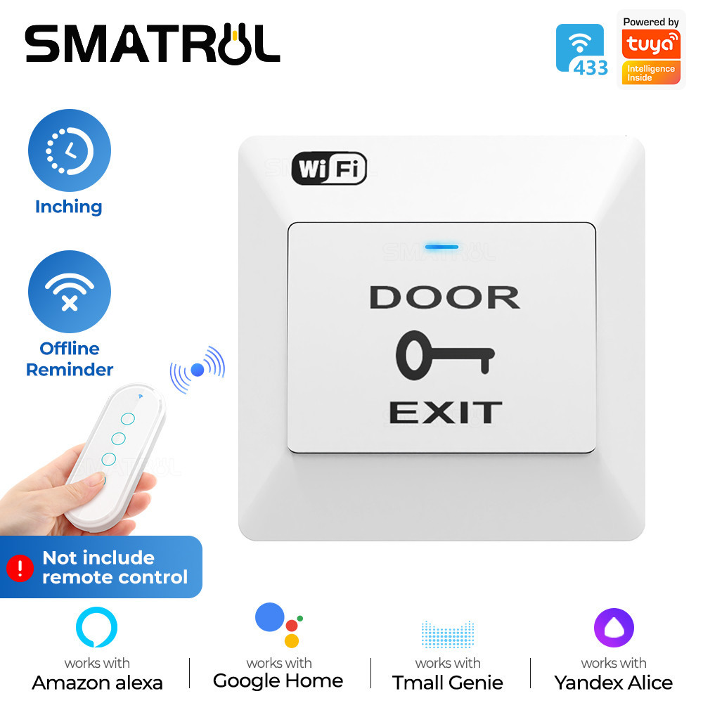 Smatrul Tuya สวิตช์ควบคุมประตูอัจฉริยะ WIFI RF433 รีเซ็ตอัตโนมัติ รีโมตเปิด ปิดด้วยแอพ