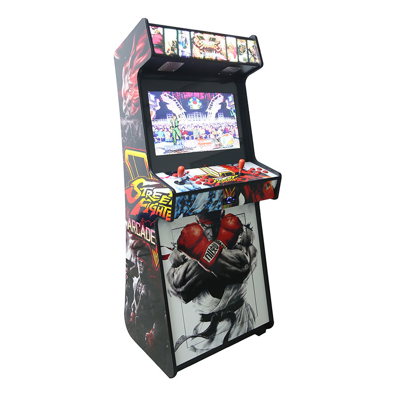 ตู้เกมอาร์เคดแบบยืน ธีมสตรีทไฟเตอร์สีดำ 3300 เกม - Pandora's Box EX Arcade Machine