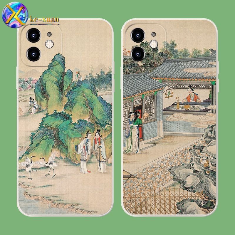 เคสโทรศัพท์มือถือ กันกระแทก ลายภาพวาดจีน Dream of Red Mansions Lin Daiyu สไตล์โบราณ สําหรับ Iphone 13Pro Apple 14plus 12 11 Redmi KTEG