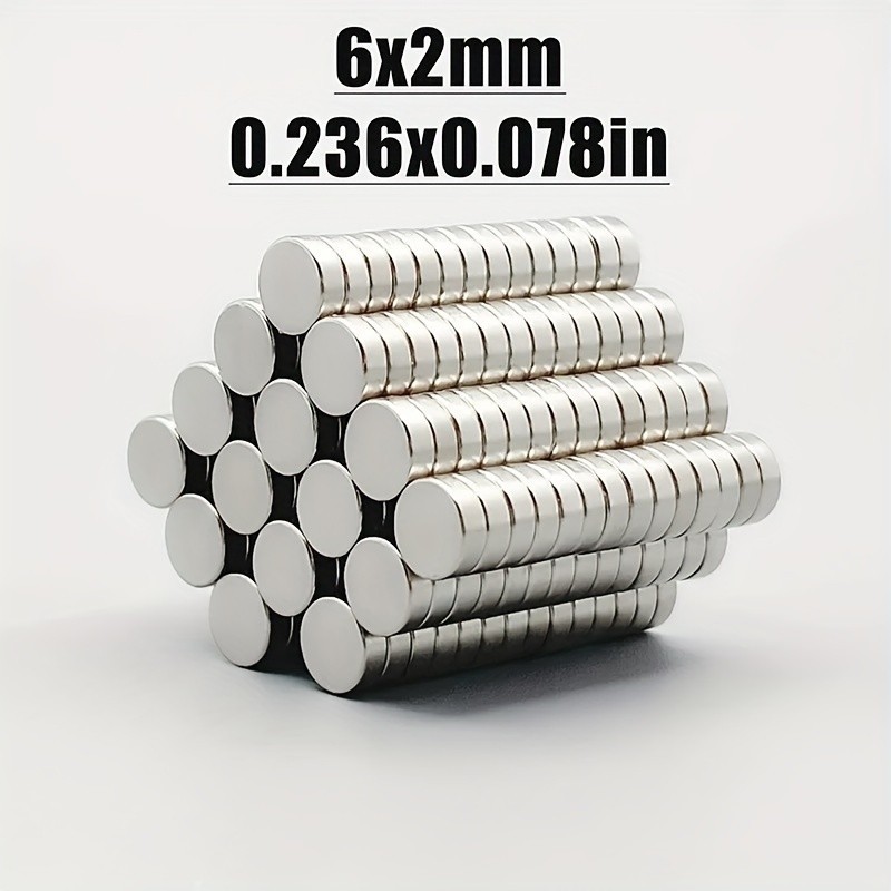 100 ชิ้น 6x2 มม.แม่เหล็กนีโอไดเมียม, 6 มม.X 2 มม.N35 NdFeB รอบ Super ที่มีประสิทธิภาพแม่เหล็กถาวรแผ่น 6 * 2