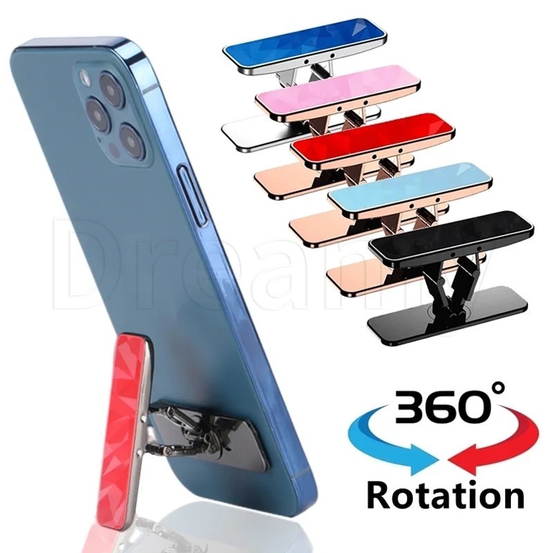 360°ขาตั้งโทรศัพท์มือถือ แบบโลหะ มีกาวในตัว สามารถปรับได้ สําหรับตั้งโต๊ะ