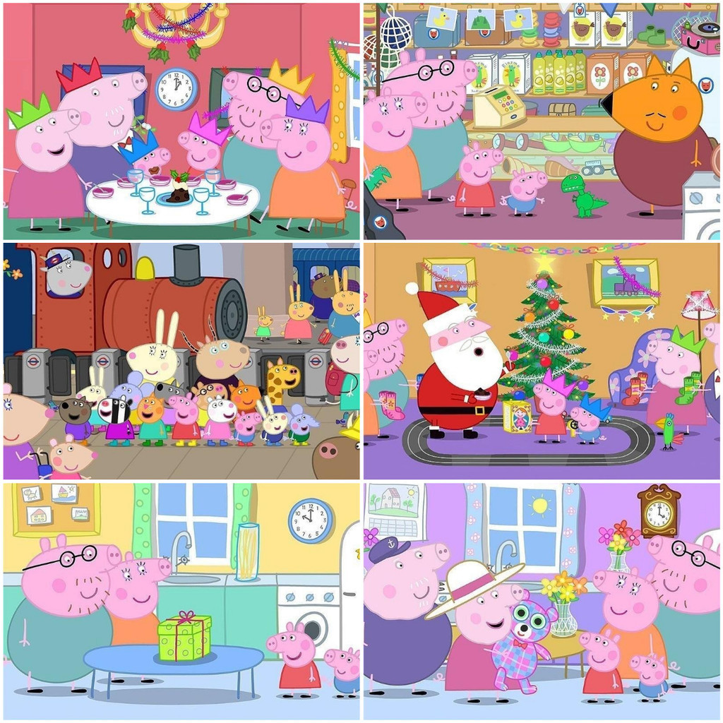 🔥ปริศนา🔥【Peppa Pig】Jigsaw Puzzle 300/500/1000 ชิ้นไม้ปริศนาการจัดส่งที่รวดเร็วปริศนาของขวัญวันเกิดปร