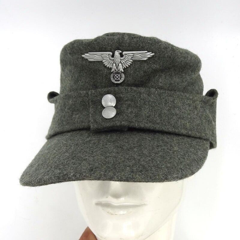 WW2 German Army Solider M43 Field Wool Cap Hat & German Eagle Badge Pin