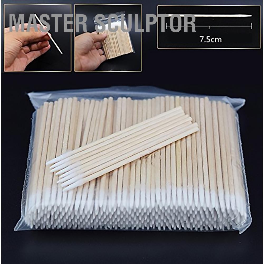 Master Sculptor 300 ชิ้นแต่งหน้าแบบใช้แล้วทิ้ง Microblading ผ้าฝ้าย Swab Eyelash Extension Applicator แต่งหน้าถอด