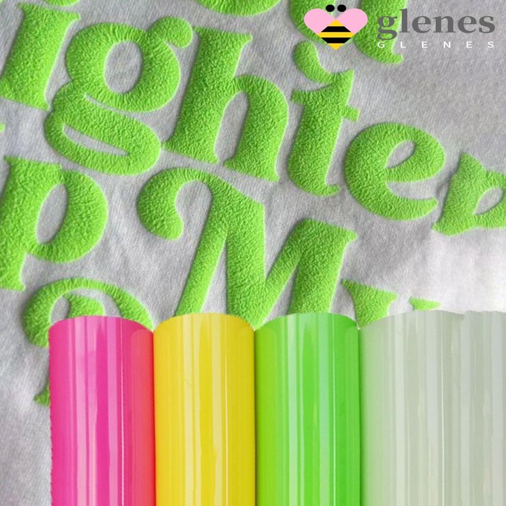 Glenes แผ่นฟิล์มสติกเกอร์ 3D เรืองแสง ทนทาน สําหรับติดตกแต่งเสื้อผ้า เสื้อยืด DIY