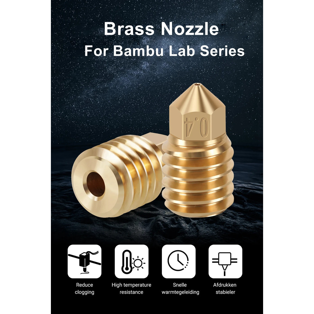 Brass nozzle For Bambu lab X1 / X1C / P1 / P1S 3D printer Part