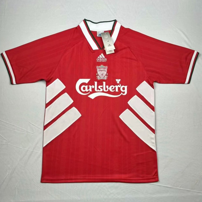 1993-95 Liverpool Home Red Jersey S-XXL ฟุตบอลกีฬาแห้งเร็วสําหรับผู้ใหญ่ AAA